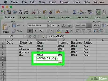Image titled Make a Personal Budget on Excel Step 15