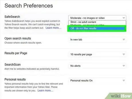 Image titled Turn Off Family Filter on Search Engines Step 9