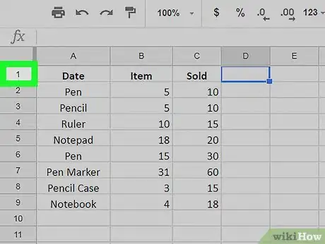 Image titled Make a Header on Google Sheets on PC or Mac Step 5