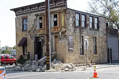 Damage from earthquake