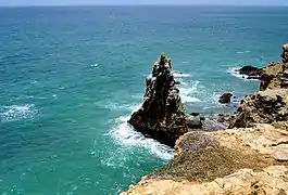 Cliff formations near the lighthouse.