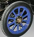 1908 aftermarket pressed and welded detachable steel wheel on a 1907 Austin