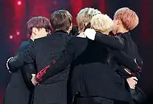 BTS after winning their first daesang