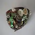 Wall pocket, coloured glazes, c. 1888, shellfish and seaweed Palissy majolica.