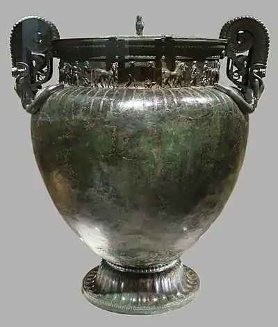 The Vix krater, discovered in the grave of the "Lady of Vix", in northern Burgundy, France, 500 BC
