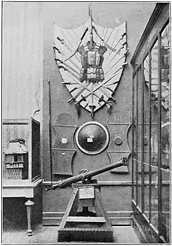 Image 29Double-barrelled lantaka cannons, kalasag shields, armor, and various swords (including kalis, panabas, and kampilan) used by Moro pirates in the Philippines (c. 1900) (from Piracy)