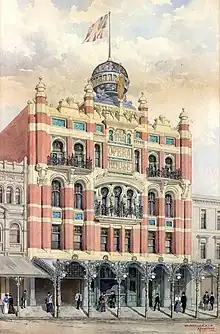 Facade illustration of the New Opera House, Melbourne, 1900