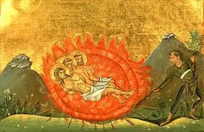 Virgin-martyr Fausta, with Martyrs Evilasius and Maximus.