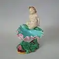 Merman and dolphin dish, 1875, Revivalist style.