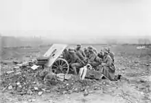 German crew using a Skoda 75 mm Model 15 as an improvised anti-tank gun, 1918