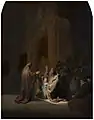 Rembrandts Simeons song of praise (1631), since 1816 in the Mauritshuis in The Hague. Oil on Oak Panel (60,9 x 47,9 cm).