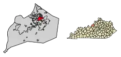 Location of Lyndon in Jefferson County, Kentucky