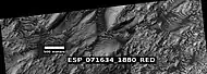 Close view of top of image of Danielson Crater, as seen by HiRISE (ESP_071634_1880).