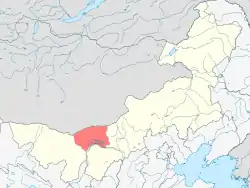 Location of Bayannur City jurisdiction in Inner Mongolia