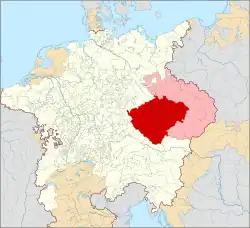 Image 30The Kingdom of Bohemia    in 1618 with other Bohemian Crown lands    within the Holy Roman Empire   (1618). (from Bohemia)