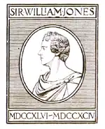Logo of the Asiatic Society of Bengal in 1905 depicting Sir William Jones