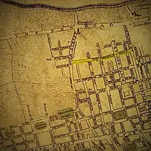 Map clipping of Marylebone from around 1770 showing New Cavendish Street