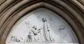 Tympanum of Christ giving the keys at St Macartan's Cathedral, Monaghan
