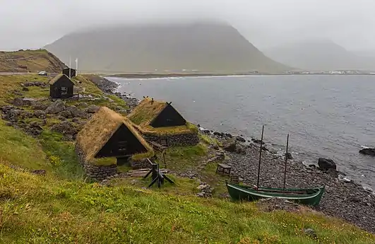 Image 24A maritime museum located in the village of Bolungarvík, Vestfirðir, Iceland, showing a 19th-century fishing base with a typical boat of the period and associated industrial buildings: an example of a very small museum