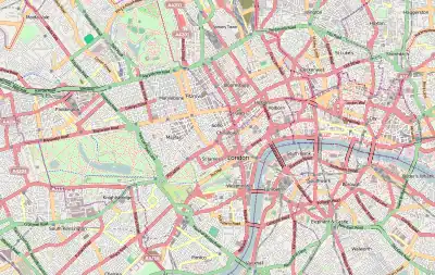 Map of the City of London with churches marked