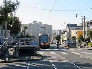 A train at Randolph and Arch, 2019