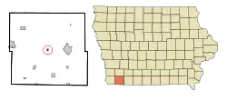 Location of Yorktown, Iowa