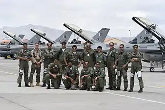 A group photo of Griffins pilots deployed to Red Flag.