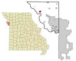 Location of Weston, Missouri