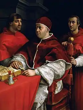 Raphael portrait of Pope Leo X and his two cousins