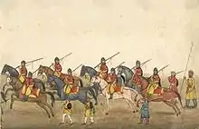 Skinner's Horse party.Folio from 'Reminiscences of Imperial Delhi’, an album by Sir Thomas Metcalfe, 1843.