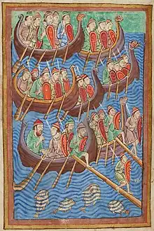 Image 32A fleet of Vikings, painted mid-12th century (from Piracy)