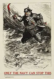 World War I United States Navy recruitment poster using one of Rogers's cartoons for the New York Herald.