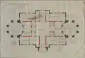 Plan of the 1st floor of the Palácio Monroe drawn in 1924, preserved in the National Archives of Brazil.
