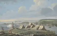 View of Louisbourg when the city was besieged by British forces in 1758